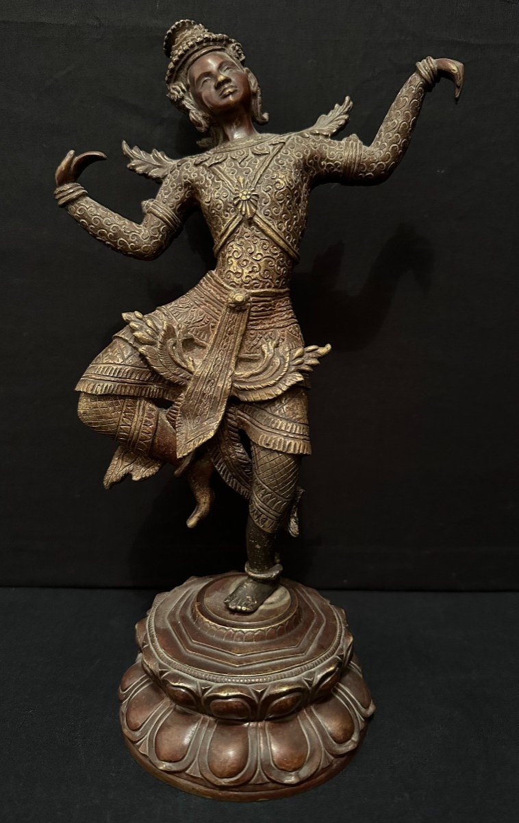 Statue Bronze Danseuse Cambodge Fin XIXème