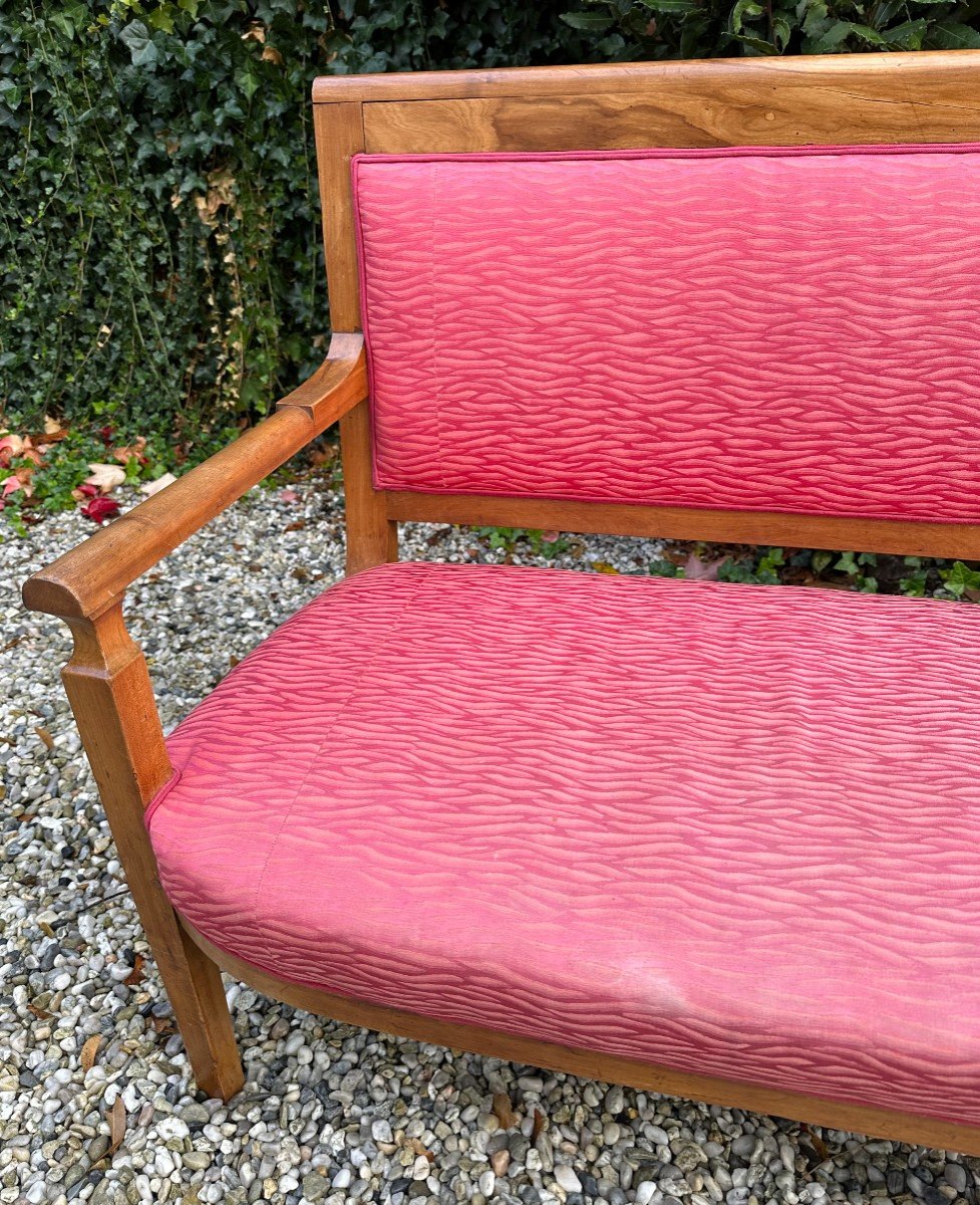 Cherry Wood Sofa Bench Directoire Period Late 18th Century-photo-2