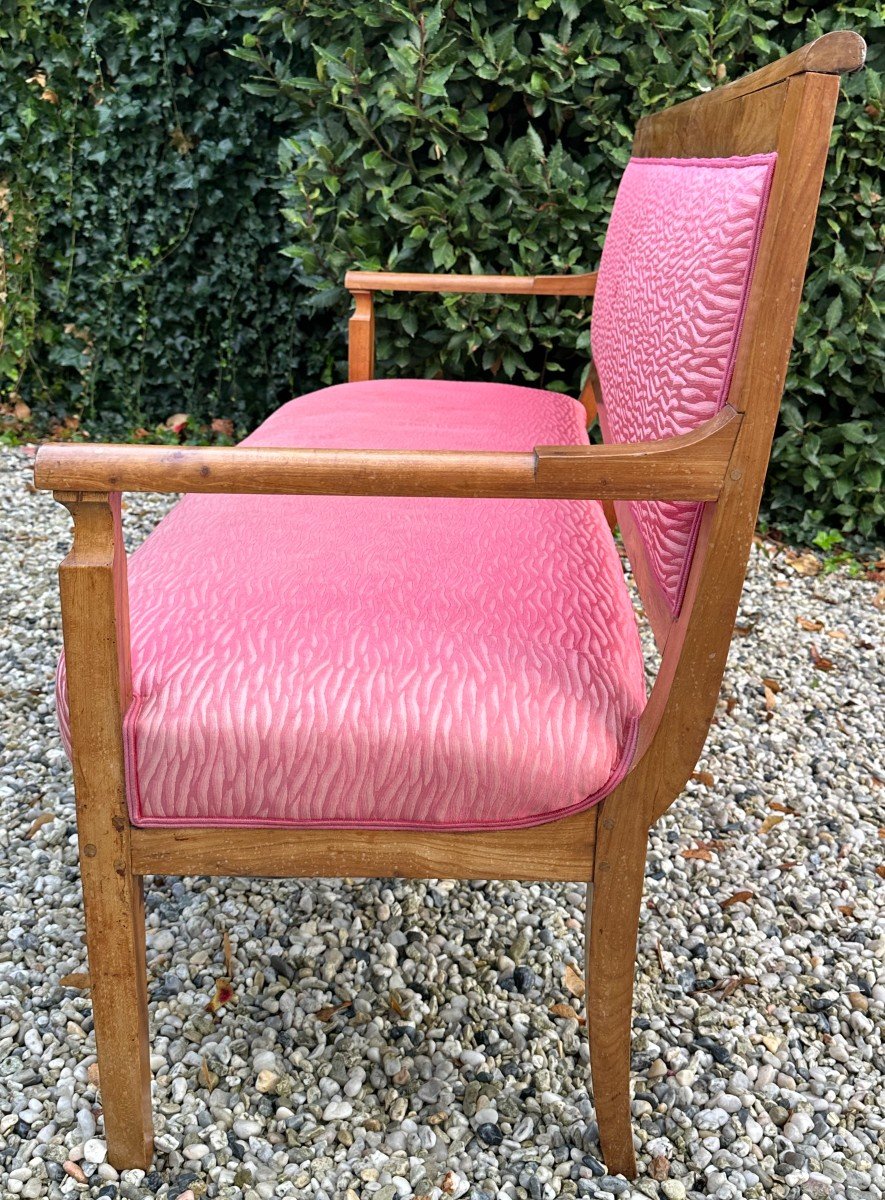 Cherry Wood Sofa Bench Directoire Period Late 18th Century-photo-3