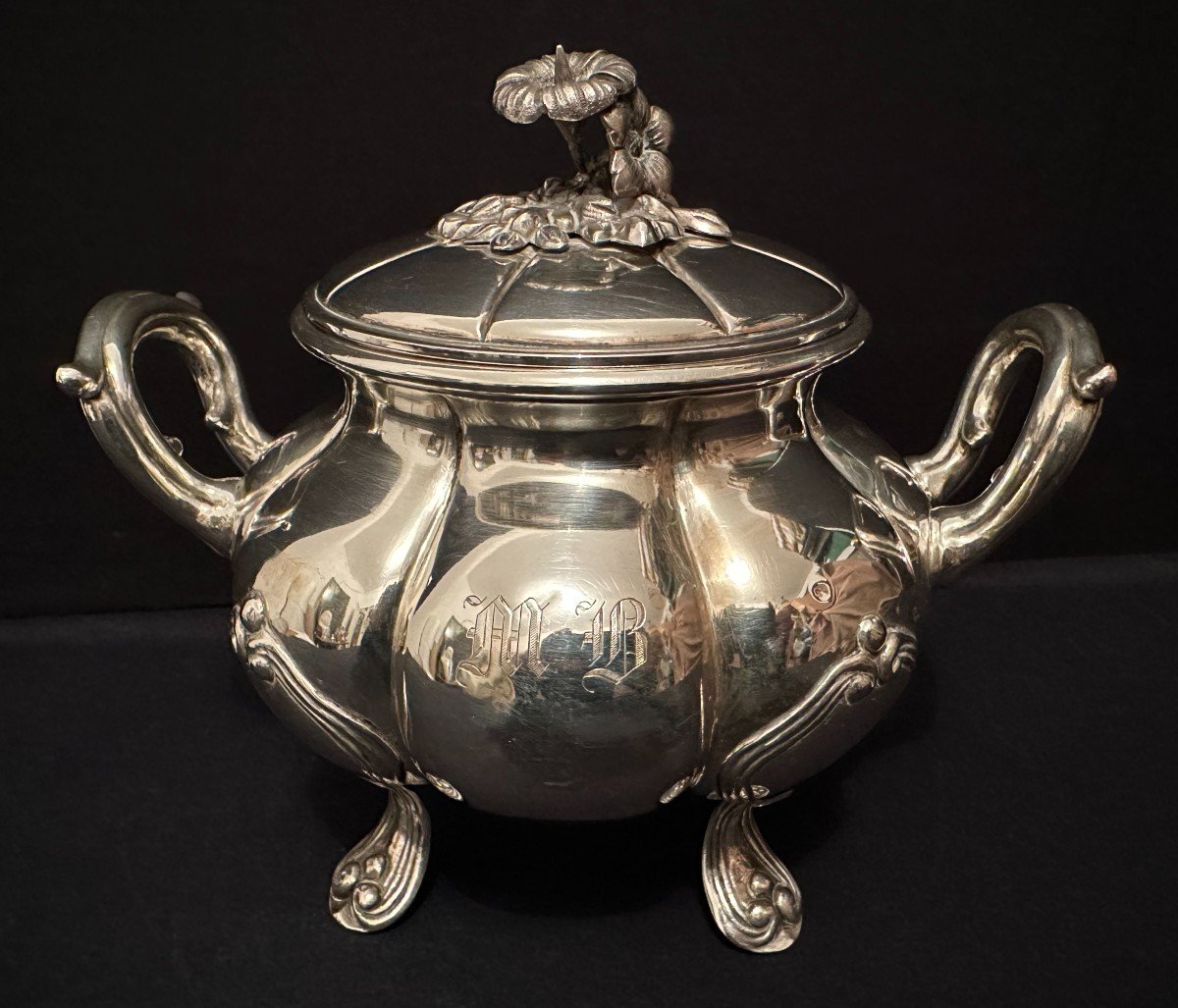 Sterling Silver Sugar Bowl With Bindweed By Jean Veyrat 19th Century
