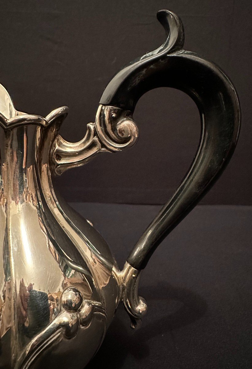 Large Sterling Silver Creamer Milk Pot By Jean François Veyrat 19th Century-photo-5