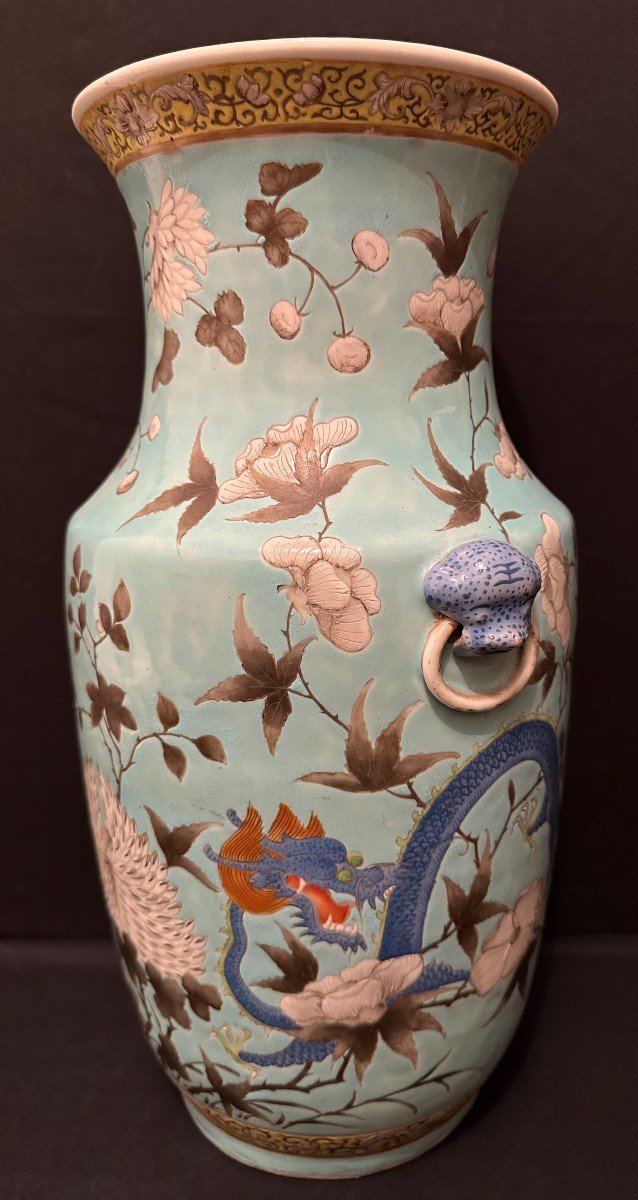 China Porcelain Vase Dayazhai Style With Dragons Guangxu Period Late 19th Century-photo-2