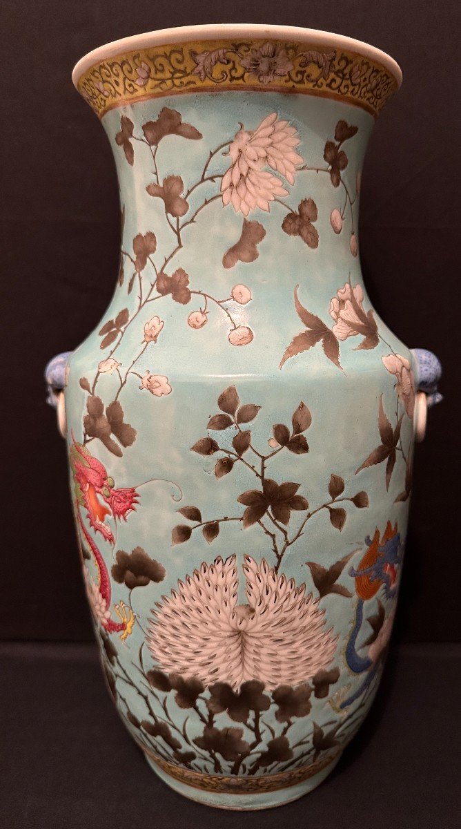 China Porcelain Vase Dayazhai Style With Dragons Guangxu Period Late 19th Century-photo-3