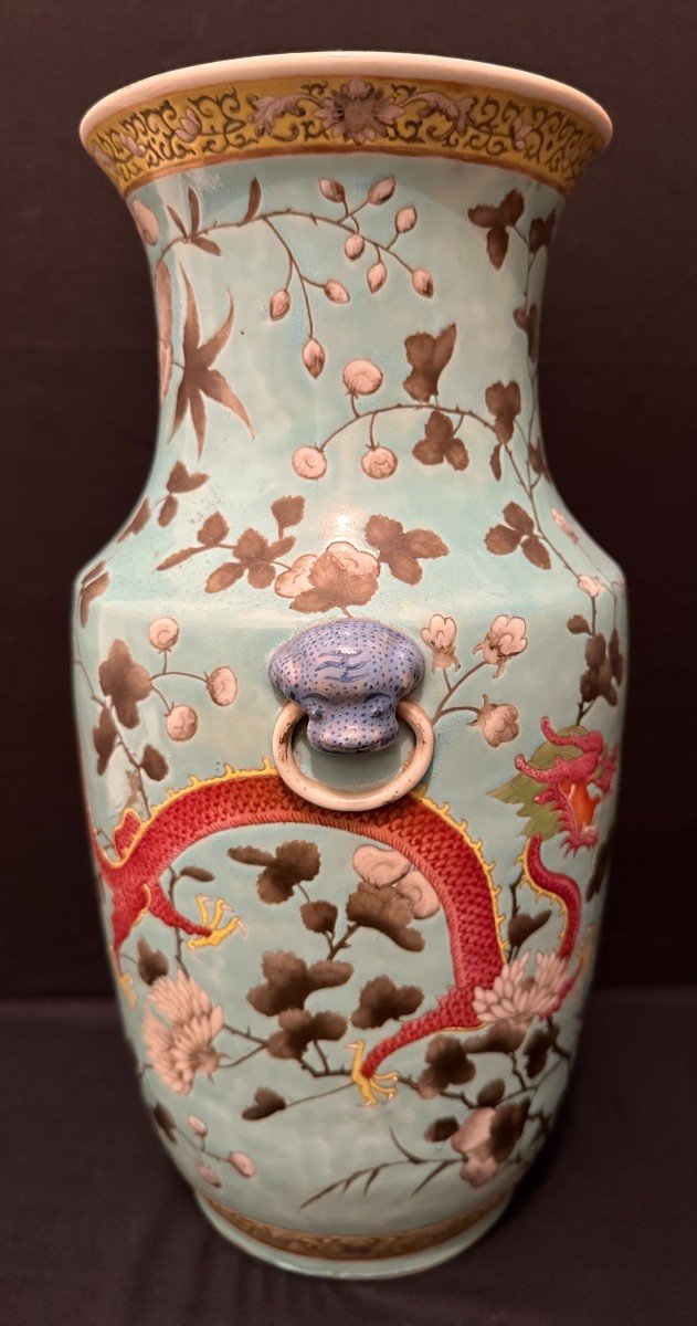 China Porcelain Vase Dayazhai Style With Dragons Guangxu Period Late 19th Century-photo-1