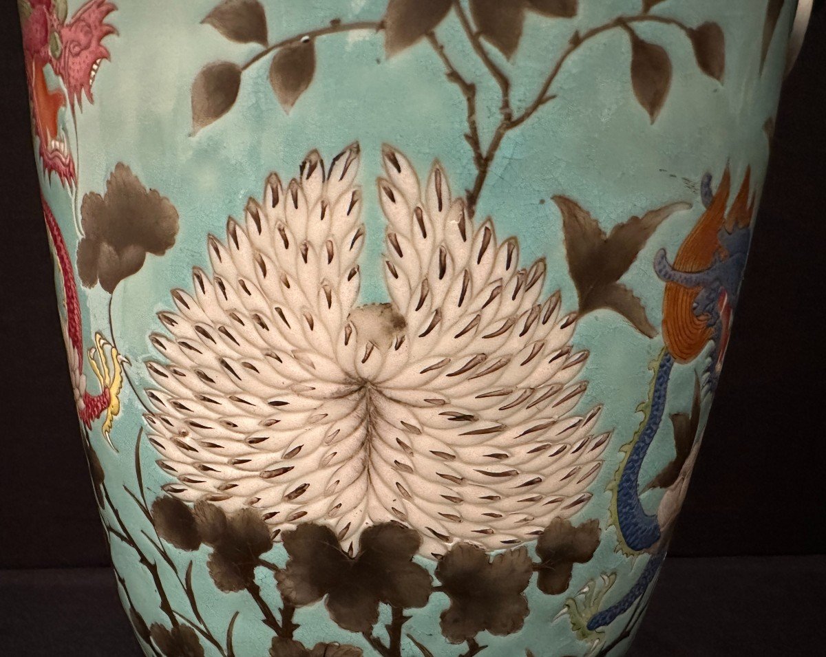 China Porcelain Vase Dayazhai Style With Dragons Guangxu Period Late 19th Century-photo-4