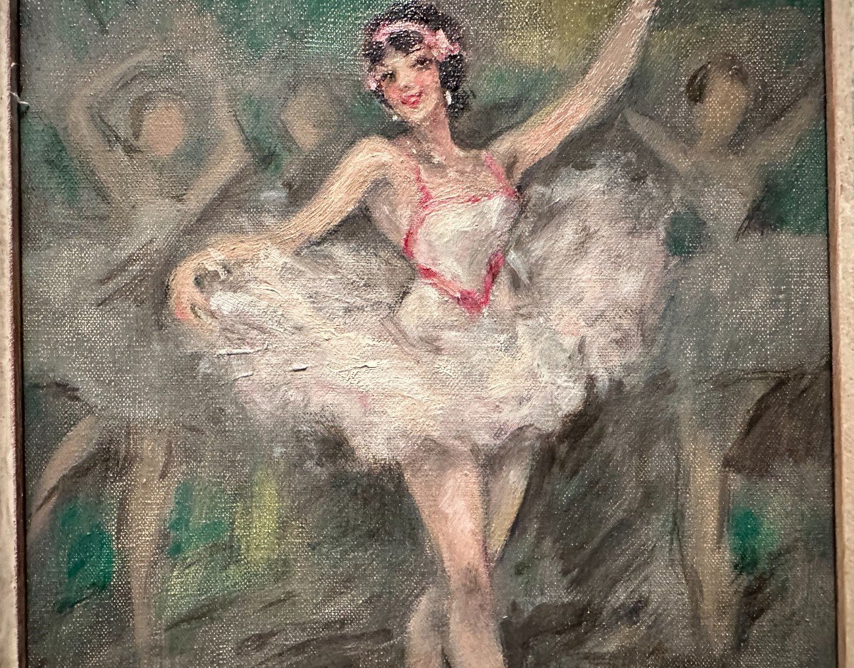 Tableau Les Ballerines Par Marcel Bloch Début XXème-photo-1