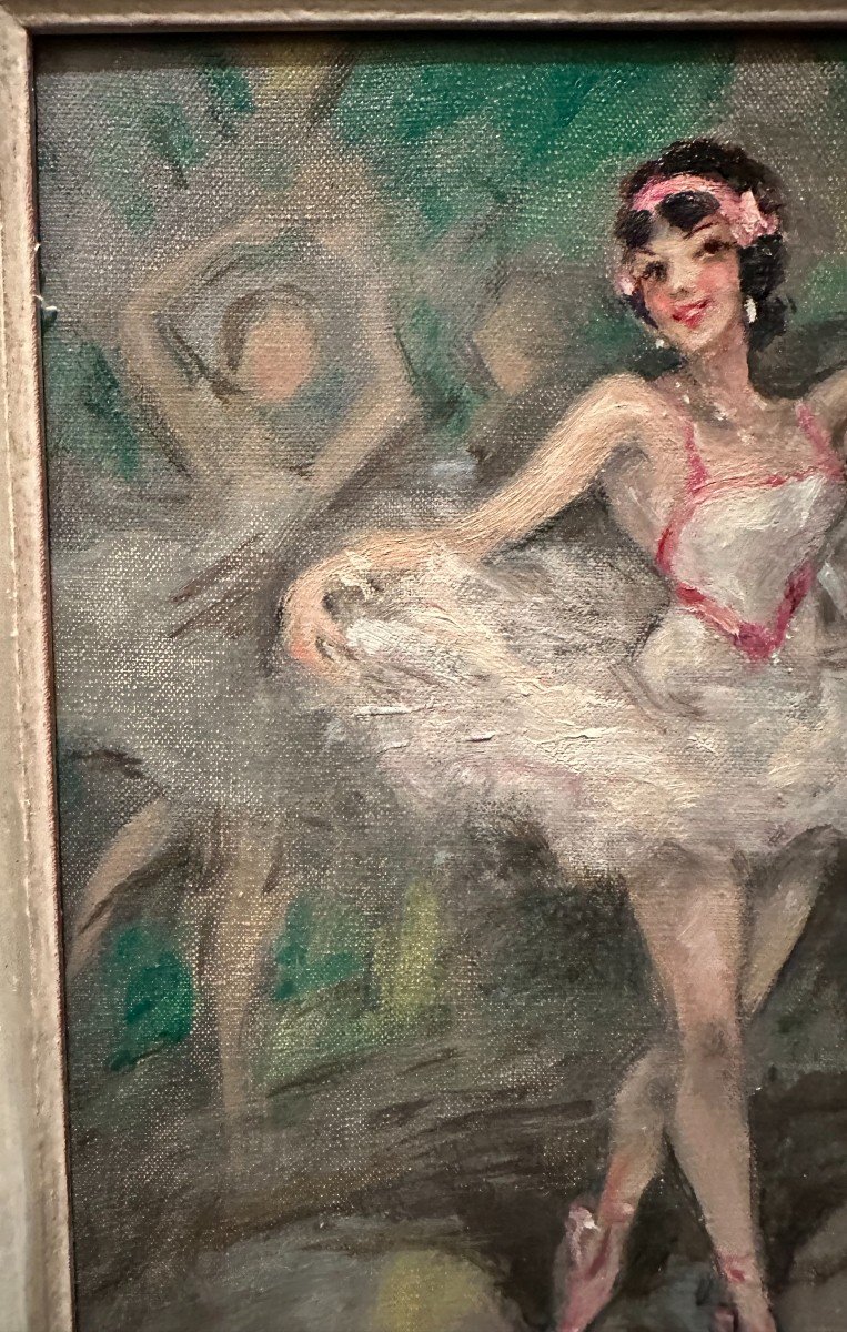 Tableau Les Ballerines Par Marcel Bloch Début XXème-photo-4