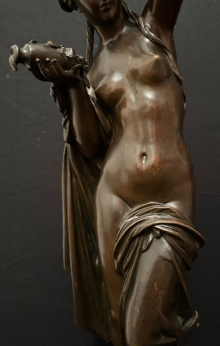 Grand Bronze Femme Amphitrite 60,5 Cm d'Après James Pradier XIXème-photo-3