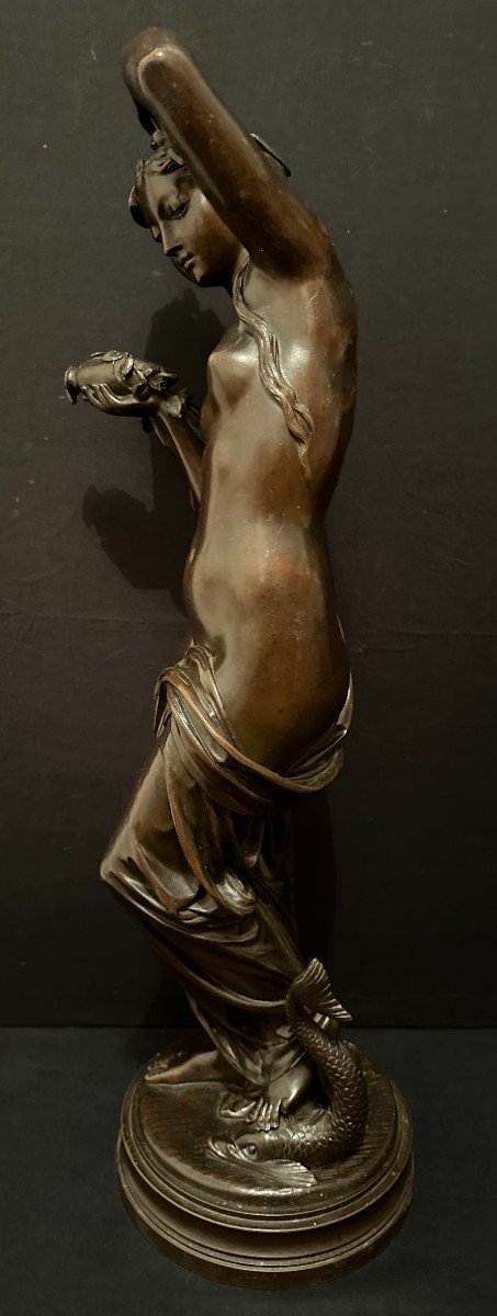 Grand Bronze Femme Amphitrite 60,5 Cm d'Après James Pradier XIXème-photo-1