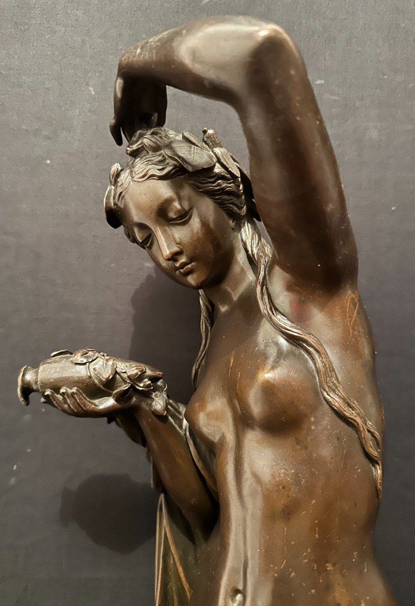 Grand Bronze Femme Amphitrite 60,5 Cm d'Après James Pradier XIXème-photo-2