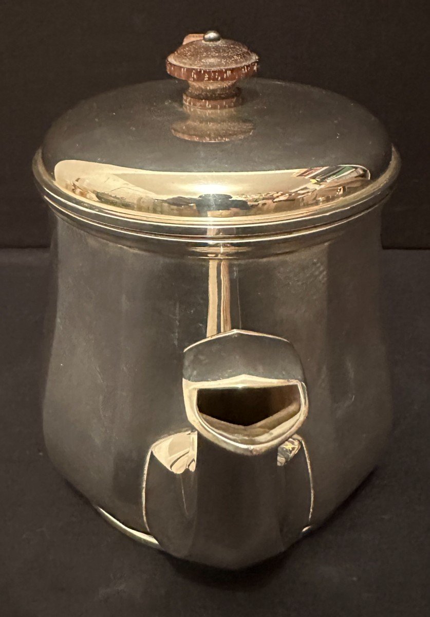 Art Deco Tea And Coffee Service Sterling Silver By Tétard Frères In Paris-photo-1