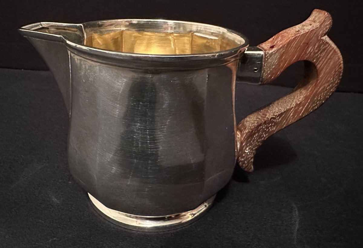 Art Deco Tea And Coffee Service Sterling Silver By Tétard Frères In Paris-photo-5