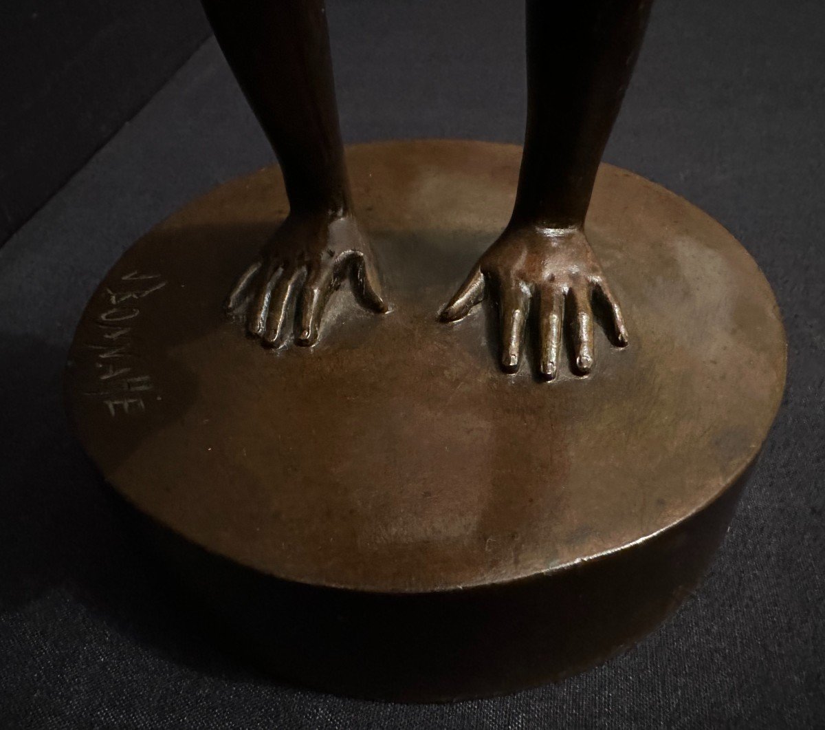 Bronze Femme Acrobate De Cirque Par J Bonnahe Fin XIXème-photo-5