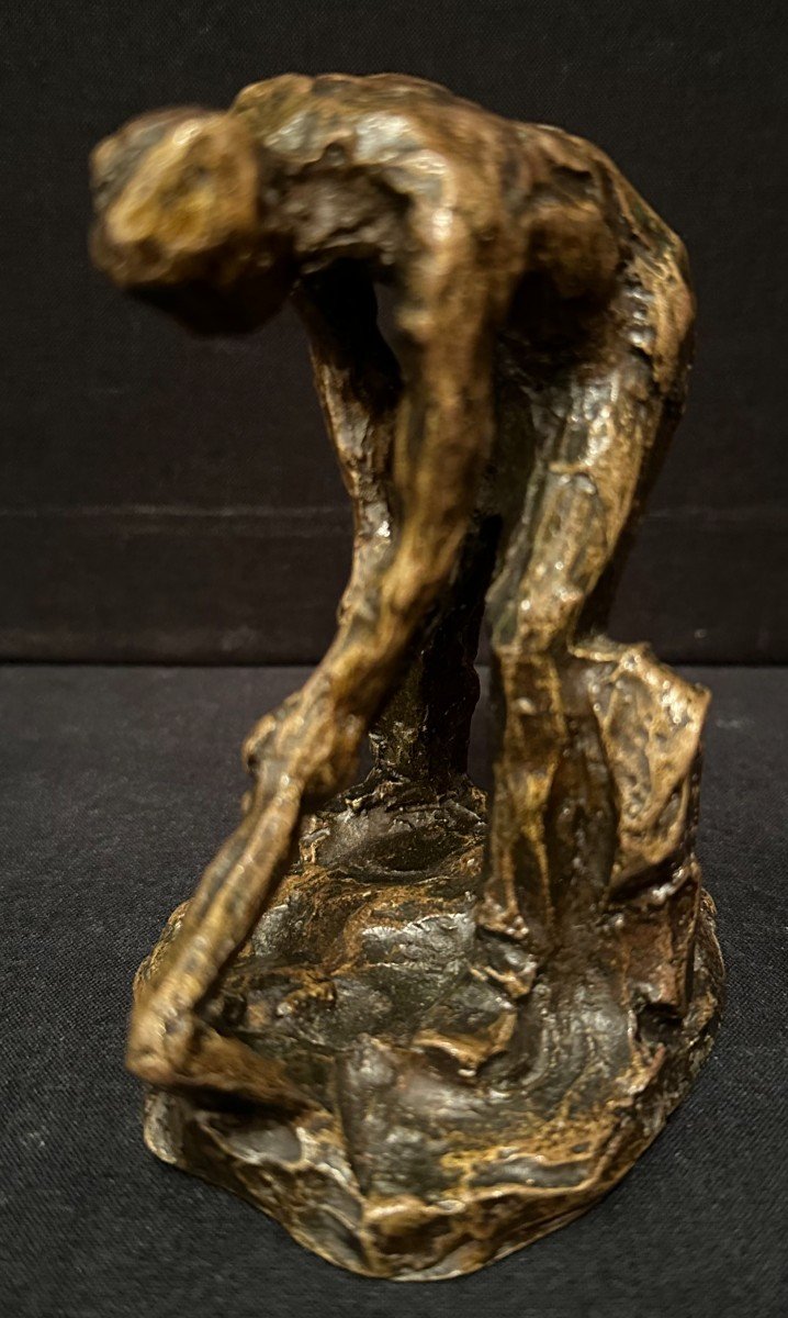 Bronze Le Bineur à La Houe Par Aimé- Jules Dalou Susse Frères Fondeurs XIXème-photo-2
