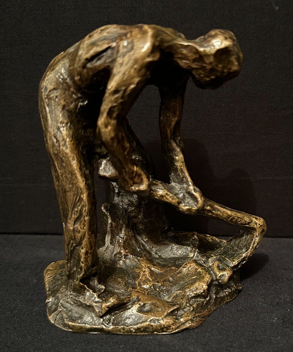 Bronze Le Bineur à La Houe Par Aimé- Jules Dalou Susse Frères Fondeurs XIXème-photo-3