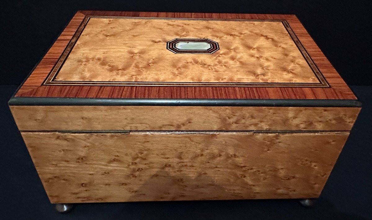 Cigar Humidor Marquetry Napoleon III Period 19th Century-photo-4