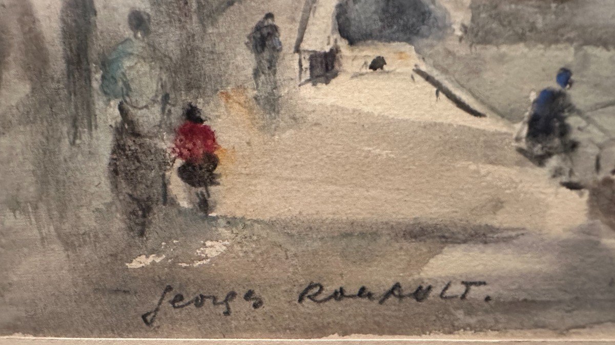Georges Rouault Watercolor Fisherman On The Quays Of The Seine In Paris -photo-7