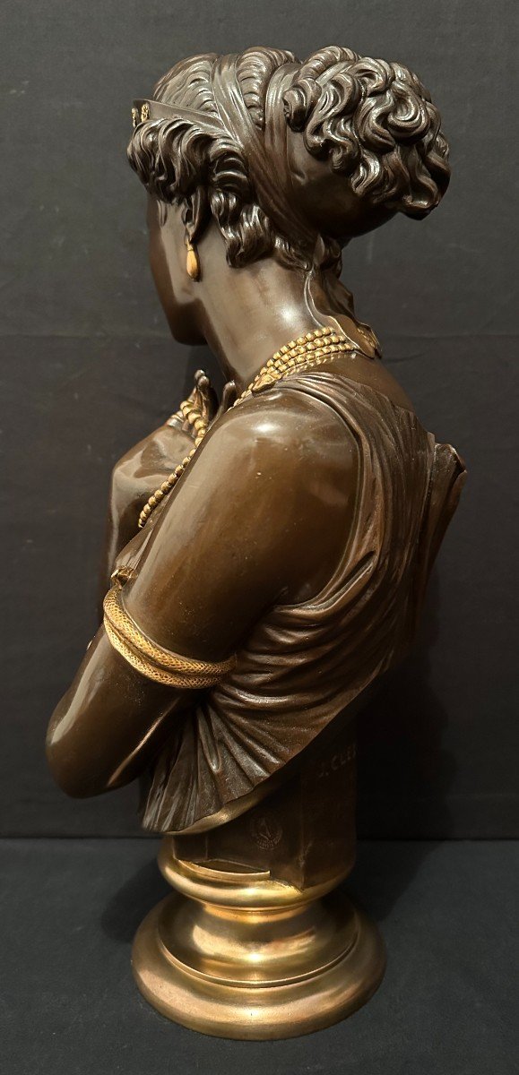 Bronze Female Bust Helen Of Troy By Jean-baptiste Clésinger Barbedienne Fondeur 1860-photo-3
