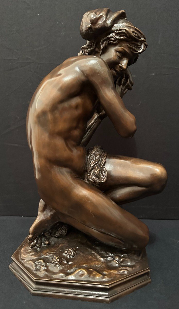 Bronze Le Pêcheur Napolitain Ou Pêcheur  à La Coquille N°3 Par Jean- Baptiste Carpeaux XIXème-photo-1