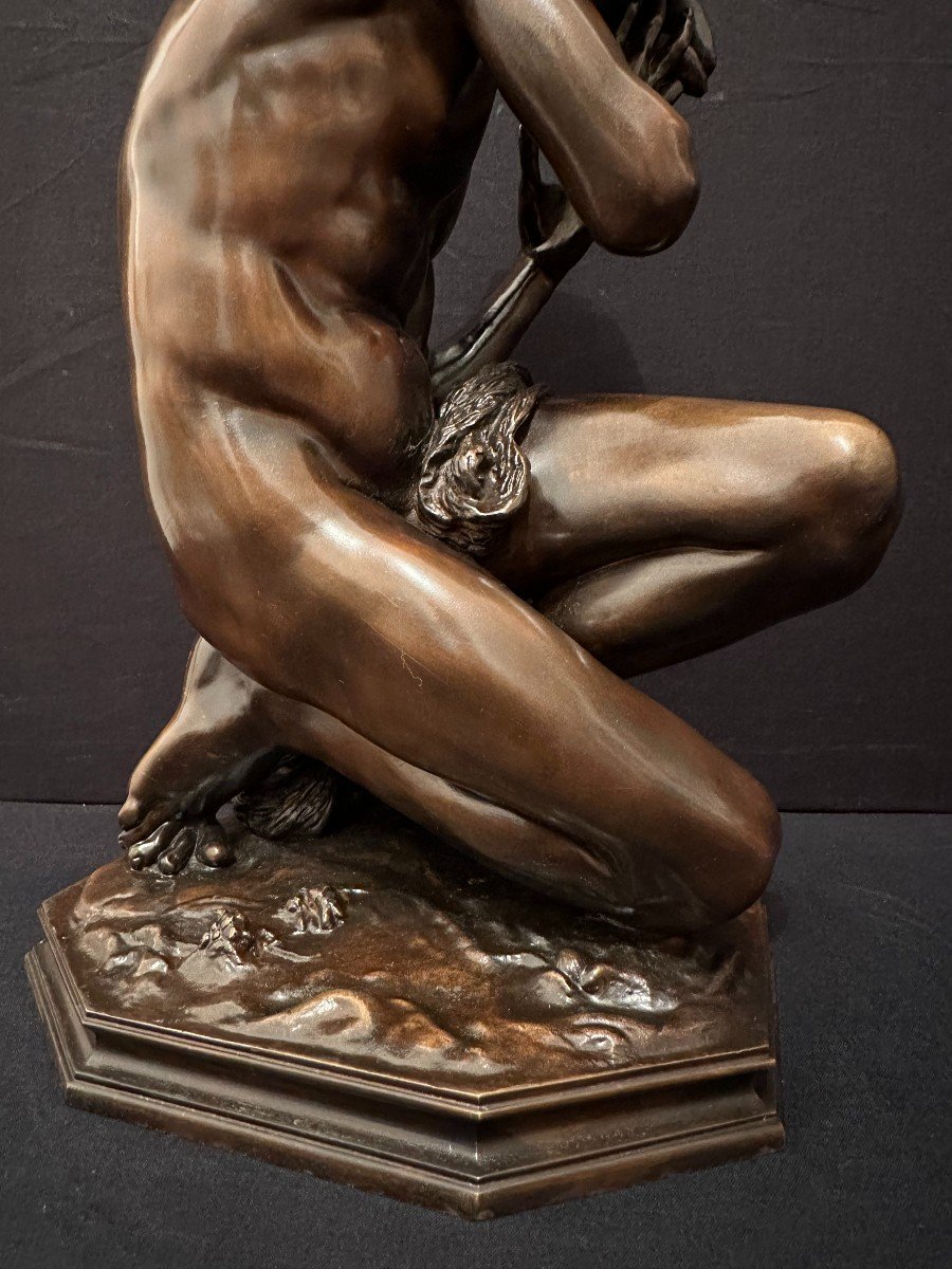 Bronze Le Pêcheur Napolitain Ou Pêcheur  à La Coquille N°3 Par Jean- Baptiste Carpeaux XIXème-photo-3