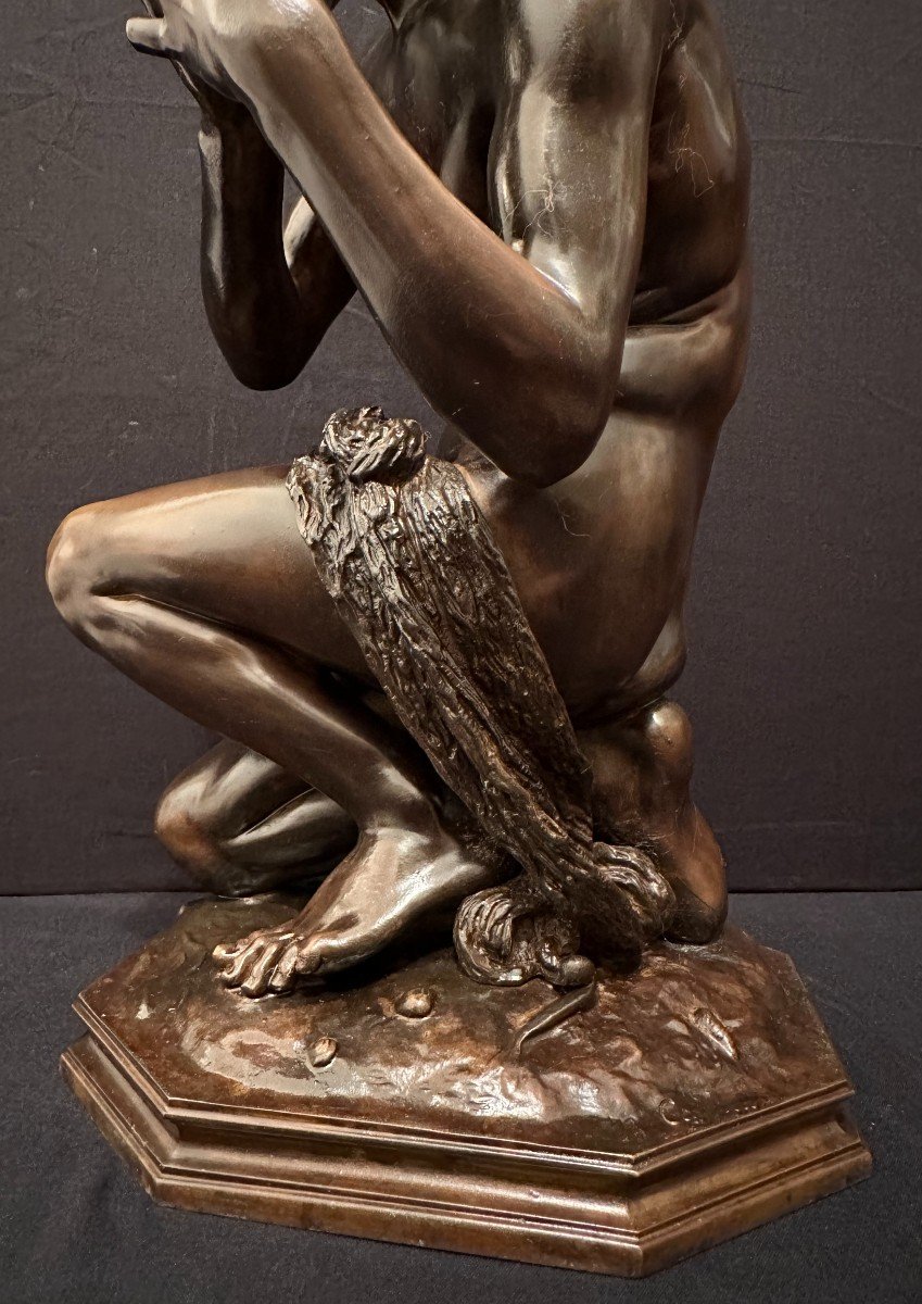 Bronze Le Pêcheur Napolitain Ou Pêcheur  à La Coquille N°3 Par Jean- Baptiste Carpeaux XIXème-photo-5