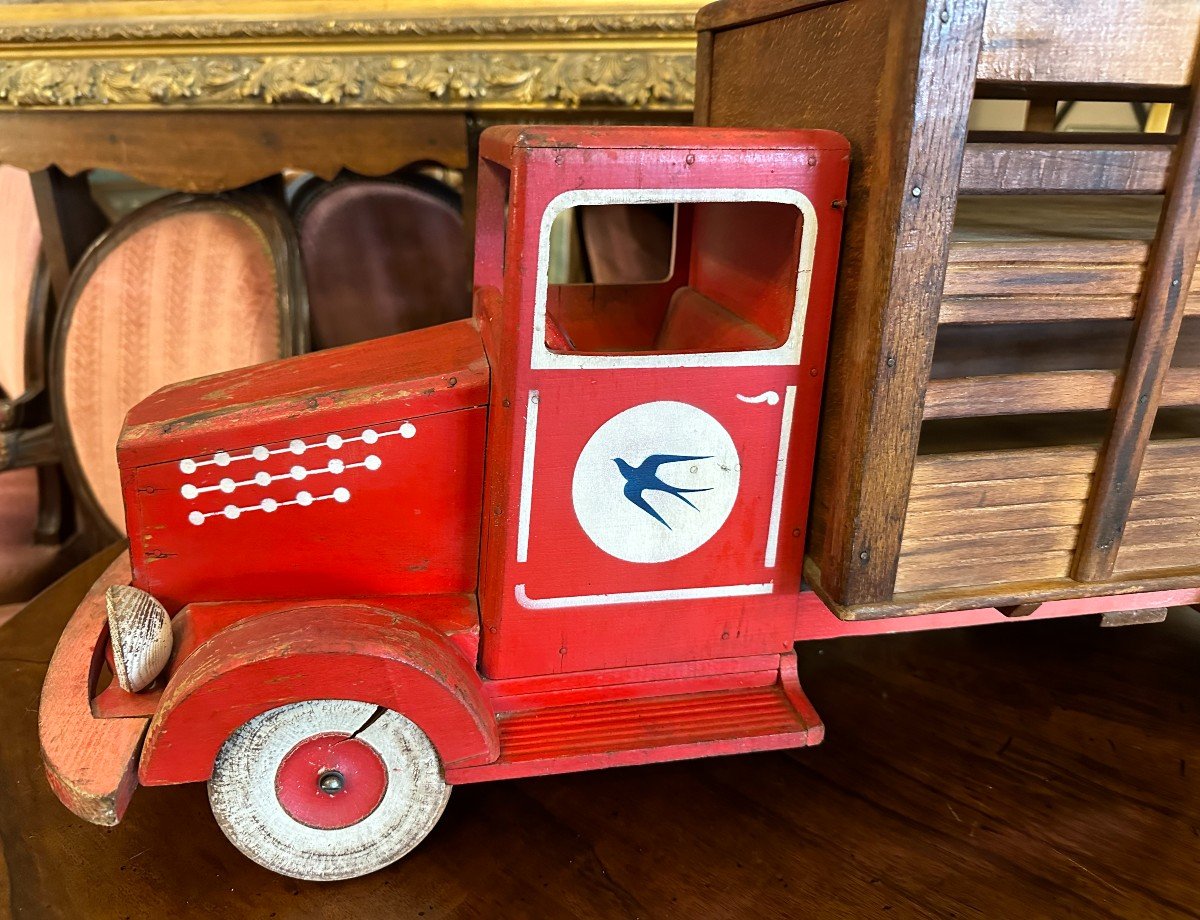Joujoulac Large Toy Livestock Truck By Monart In La Croix-saint-ouen Circa 1950-photo-2