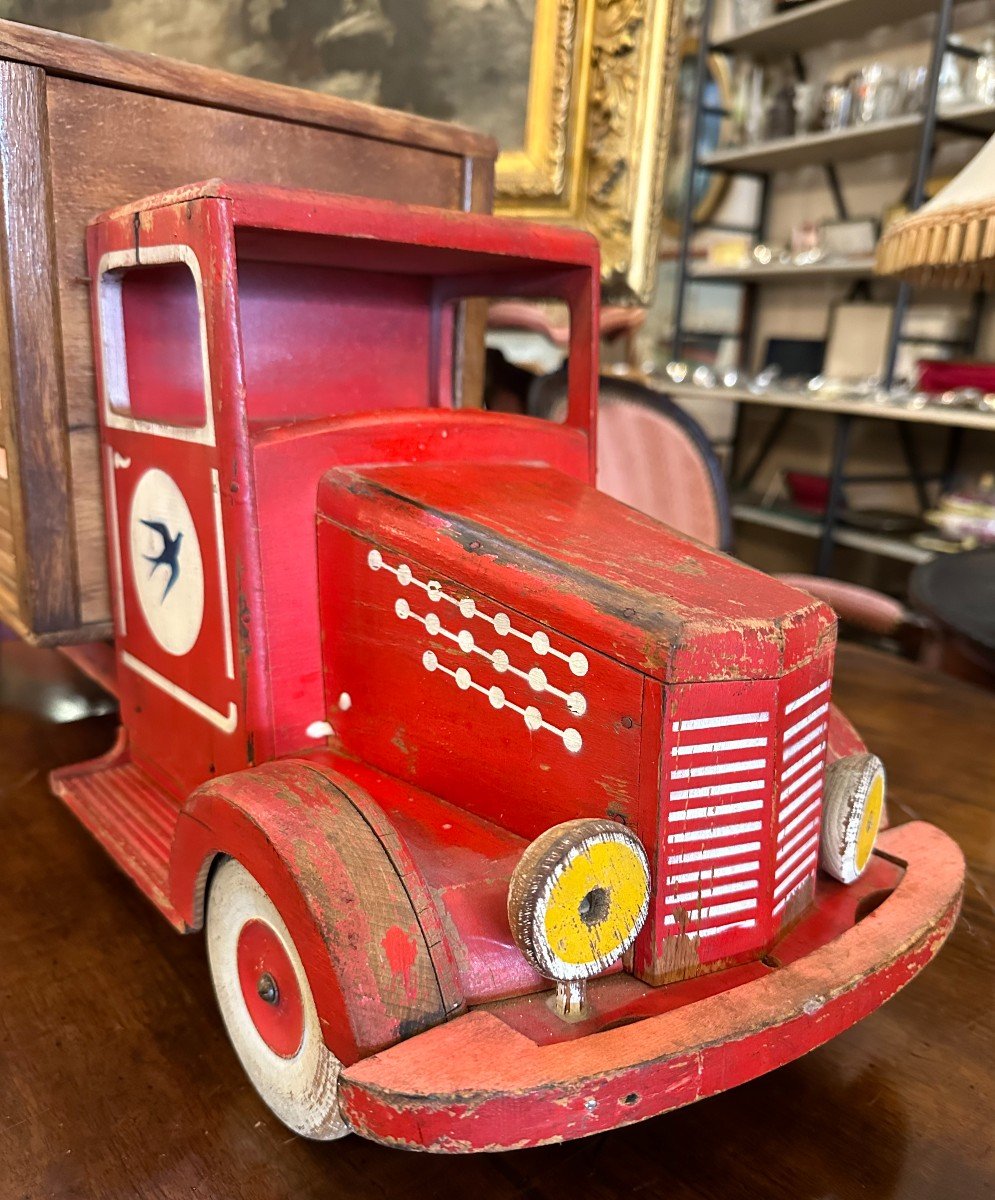 Joujoulac Large Toy Livestock Truck By Monart In La Croix-saint-ouen Circa 1950-photo-7
