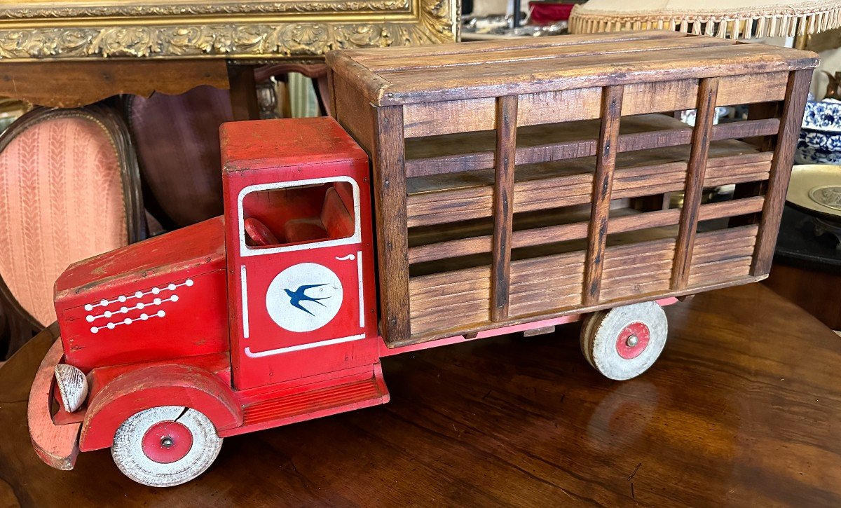 Joujoulac Large Toy Livestock Truck By Monart In La Croix-saint-ouen Circa 1950