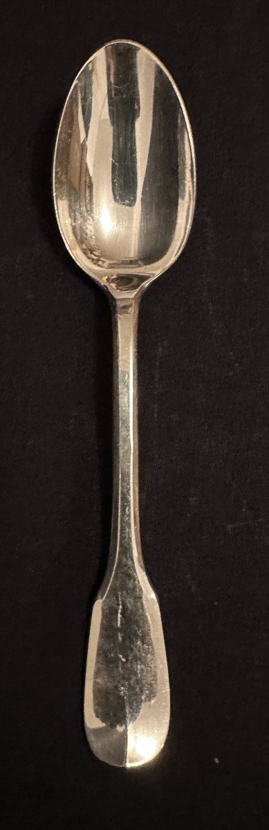 Twelve Small Teaspoons Solid Silver Uniplat Model Goldsmith Da Morand Late 19th Century-photo-3