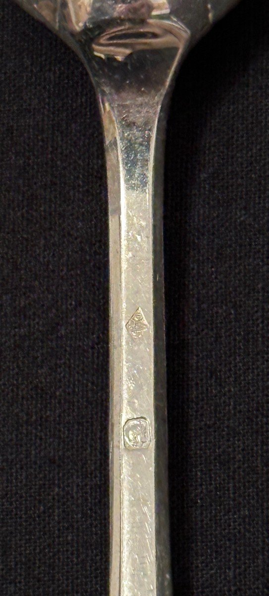 Twelve Small Teaspoons Solid Silver Uniplat Model Goldsmith Da Morand Late 19th Century-photo-5