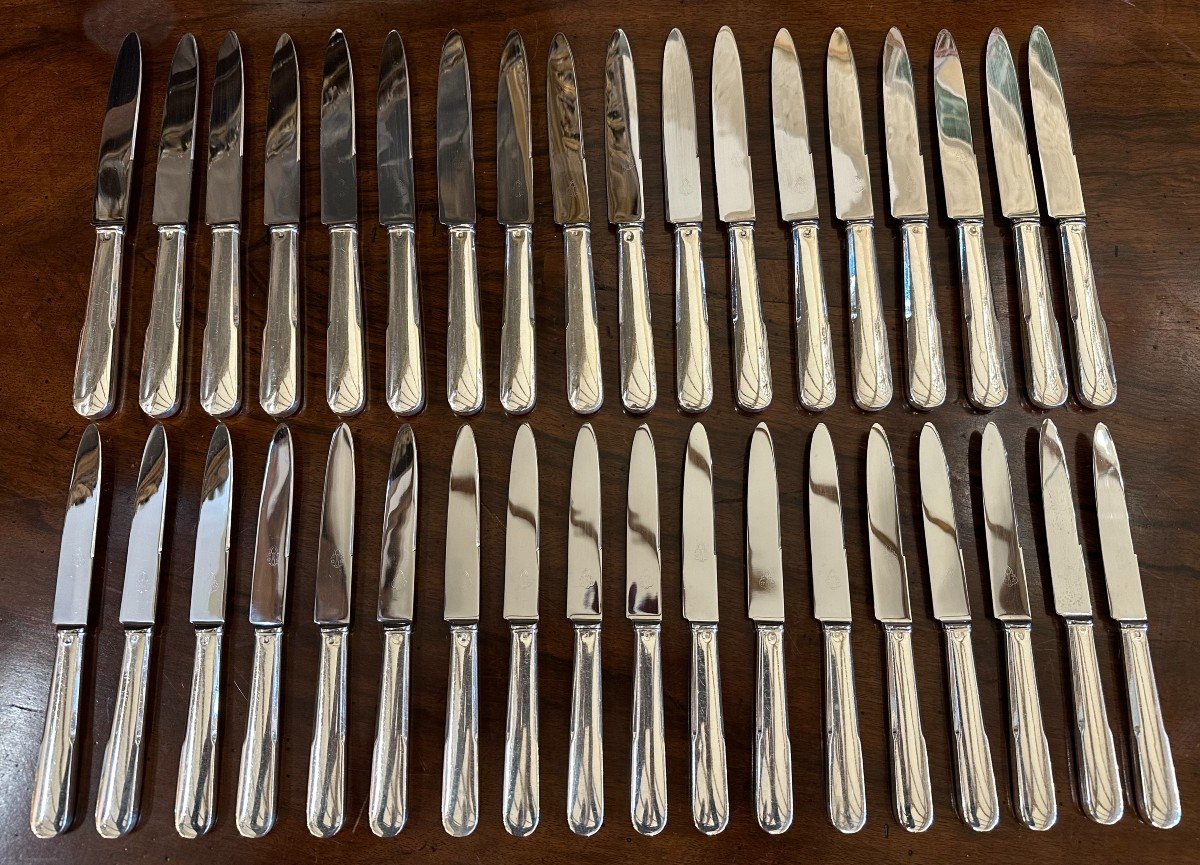 Housewife Solid Silver Uniplat Model 178 Pieces Goldsmith Hénin & Cie Late 19th Century-photo-3