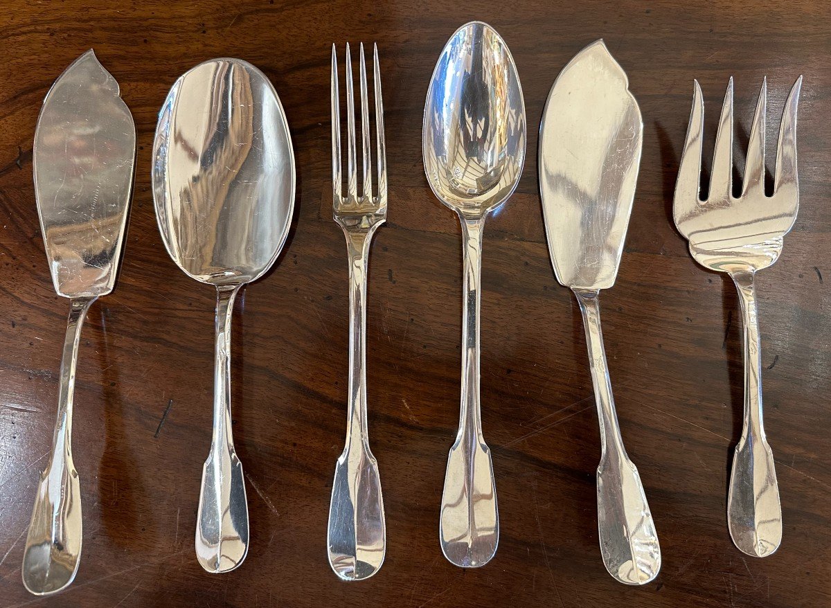 Housewife Solid Silver Uniplat Model 178 Pieces Goldsmith Hénin & Cie Late 19th Century-photo-6