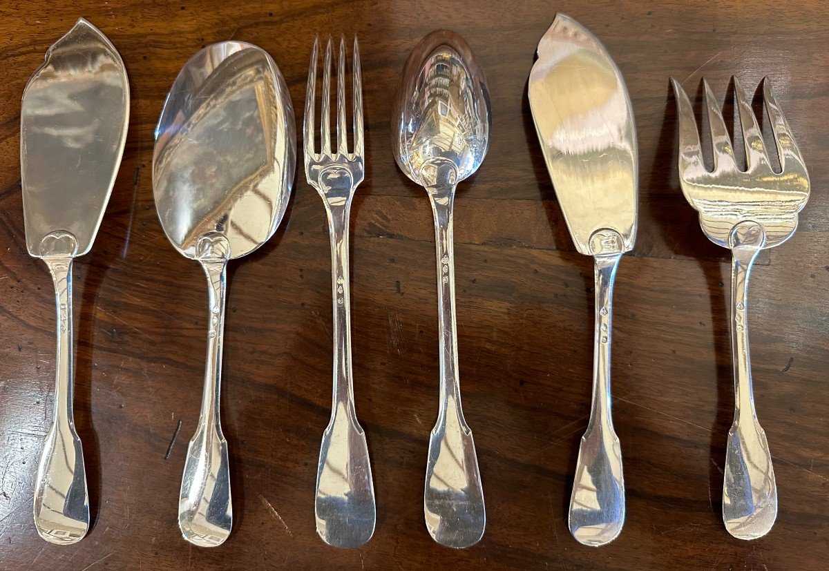 Housewife Solid Silver Uniplat Model 178 Pieces Goldsmith Hénin & Cie Late 19th Century-photo-7