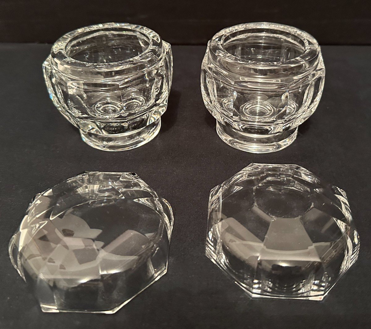 Baccarat Garniture De Toilette Art Déco En Cristal Modèle Malmaison-photo-4