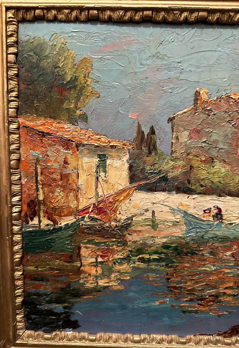 Painting Les Martigues By Henri Olive Said Olive Des Martigues-photo-3