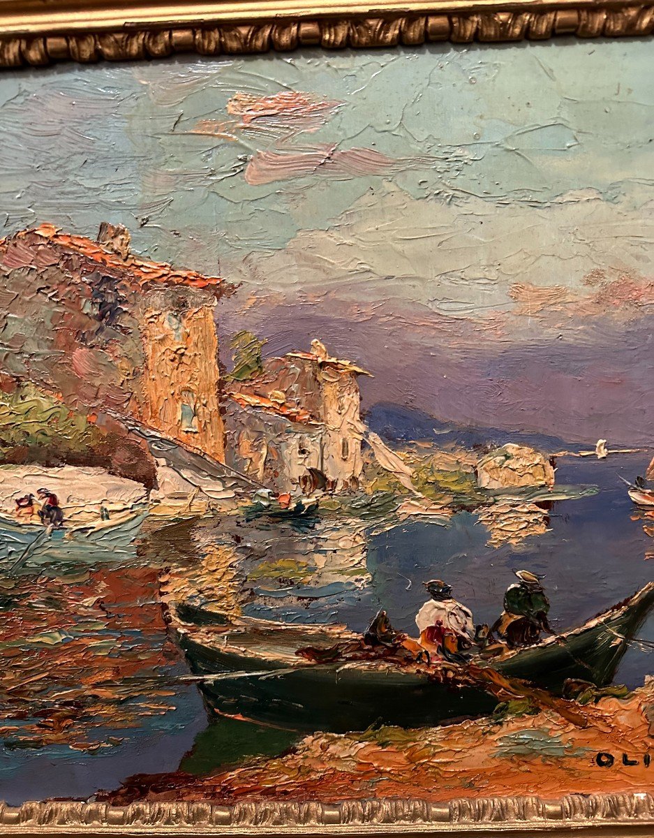 Painting Les Martigues By Henri Olive Said Olive Des Martigues-photo-1