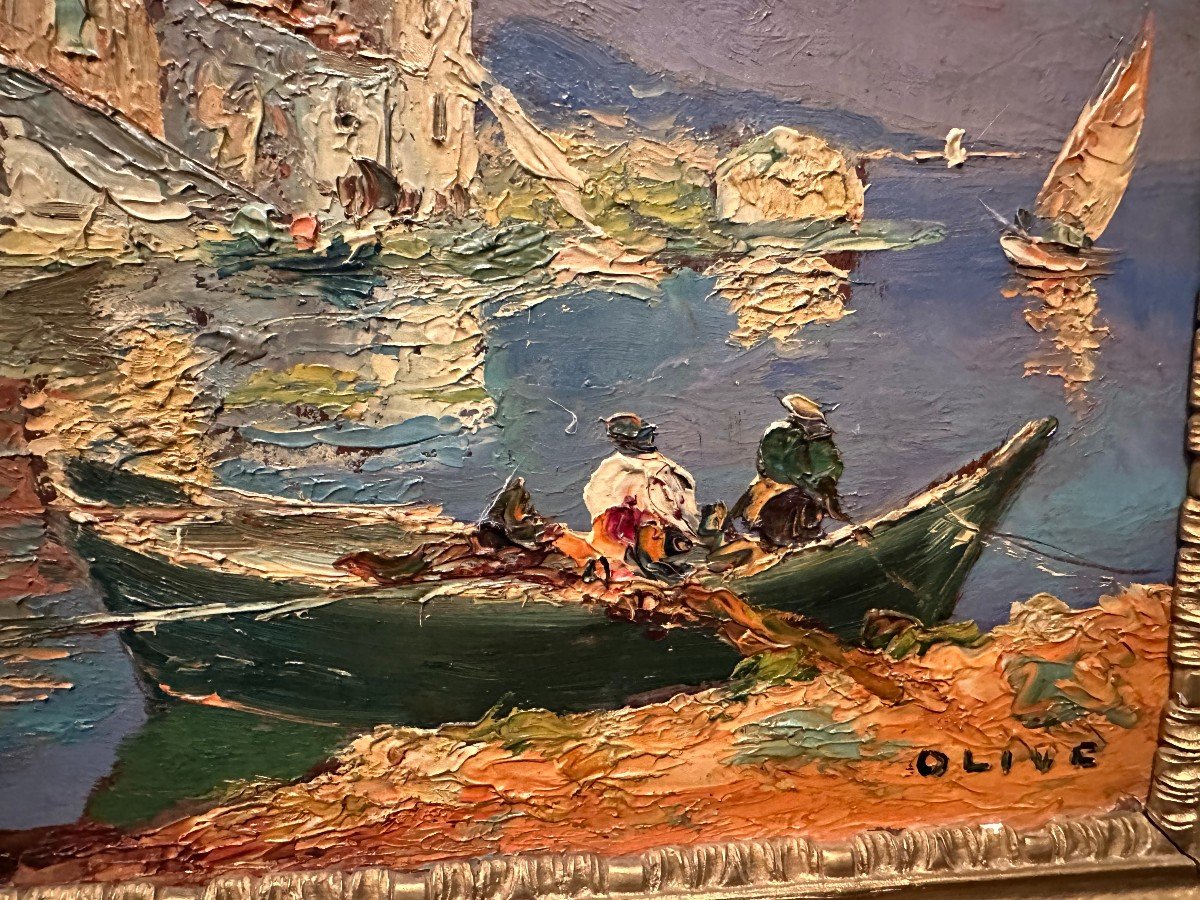 Painting Les Martigues By Henri Olive Said Olive Des Martigues-photo-3