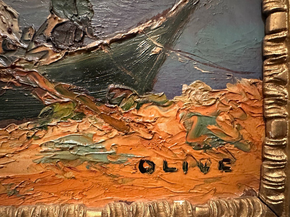 Painting Les Martigues By Henri Olive Said Olive Des Martigues-photo-7