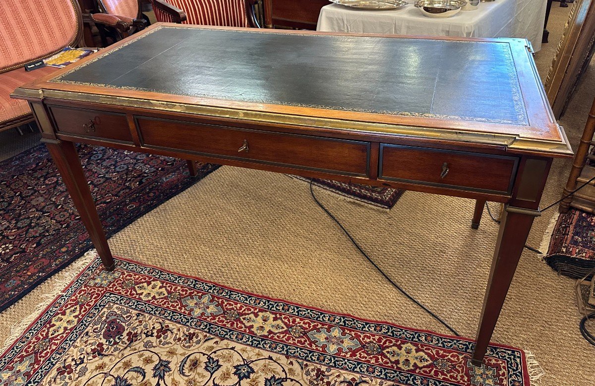 Bureau Plat Style Directoire Acajou Milieu XXème 146 Cm-photo-2