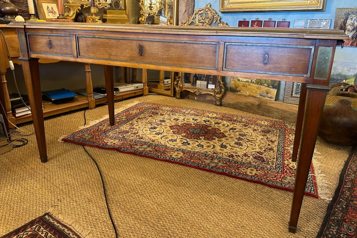 Bureau Plat Style Directoire Acajou Milieu XXème 146 Cm-photo-3