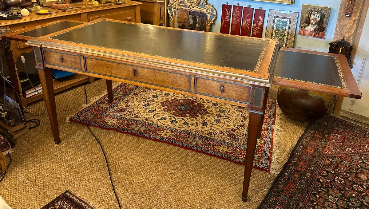 Bureau Plat Style Directoire Acajou Milieu XXème 146 Cm-photo-4