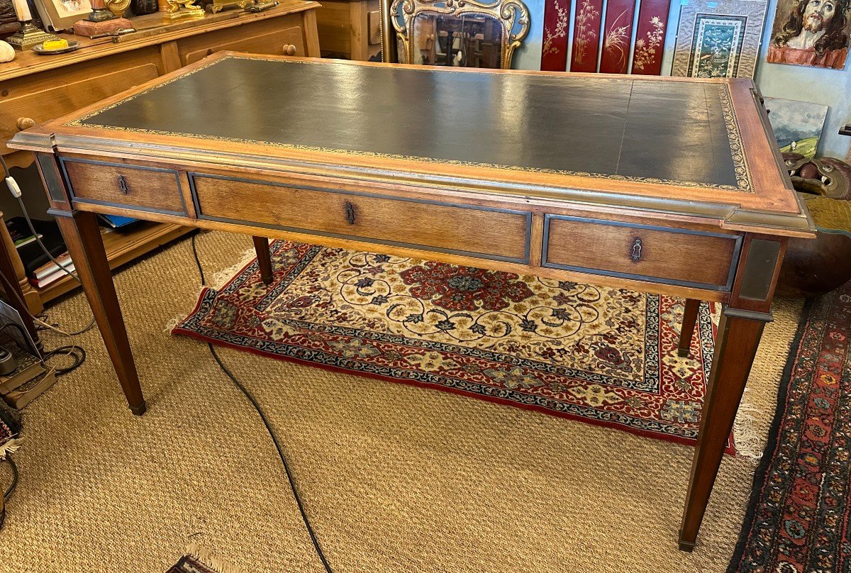 Bureau Plat Style Directoire Acajou Milieu XXème 146 Cm