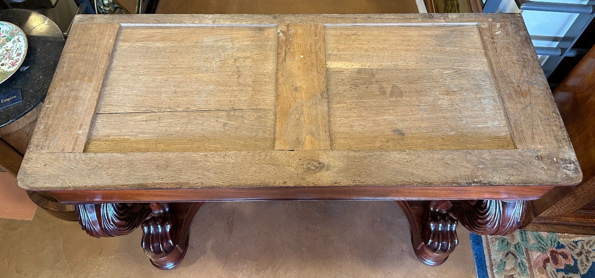 Console Desserte Pieds Griffes  Acajou époque Restauration XIXème-photo-8
