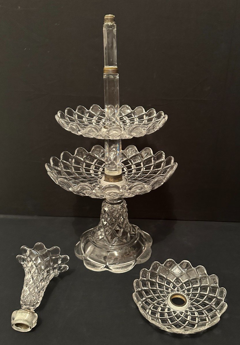 Baccarat Pair Of Biscuit Displays With Three Trays 19th Century Crystal -photo-6