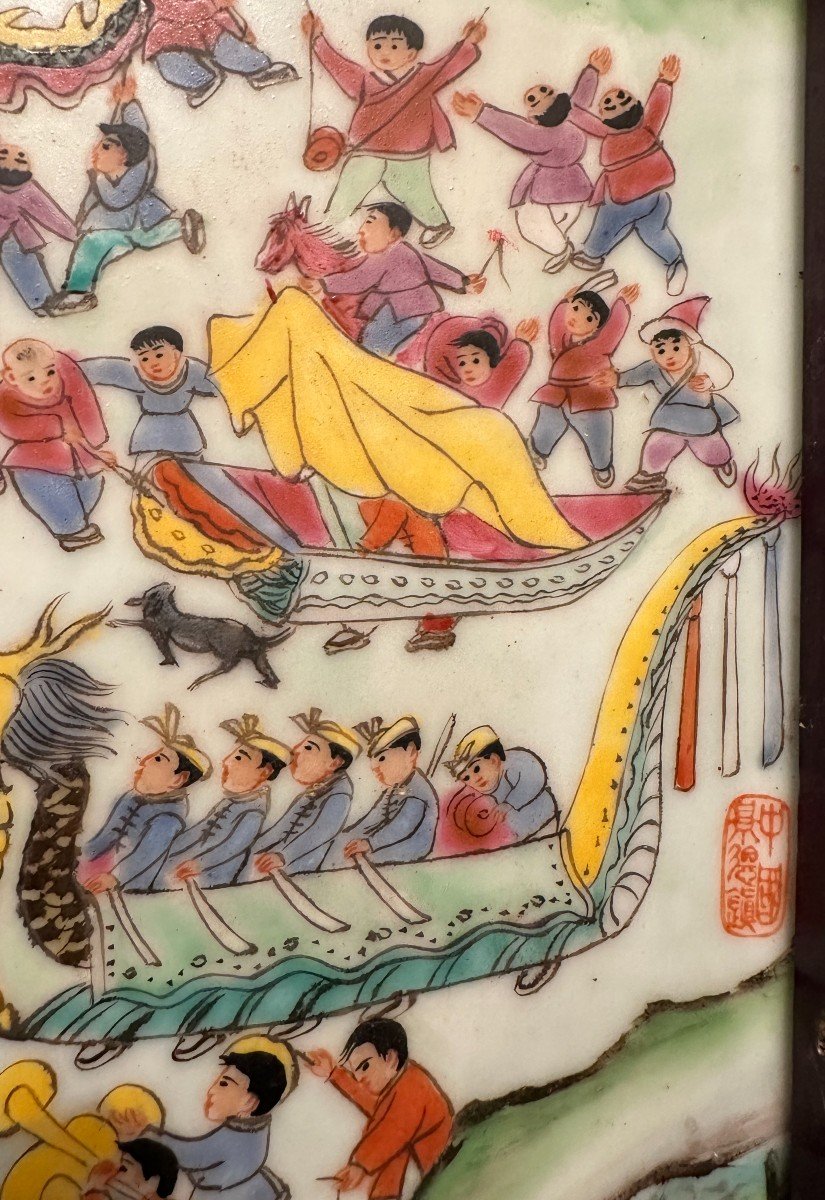 China Large Porcelain Plate Decorated In Polychrome Enamels With The Hundred Children Theme-photo-8