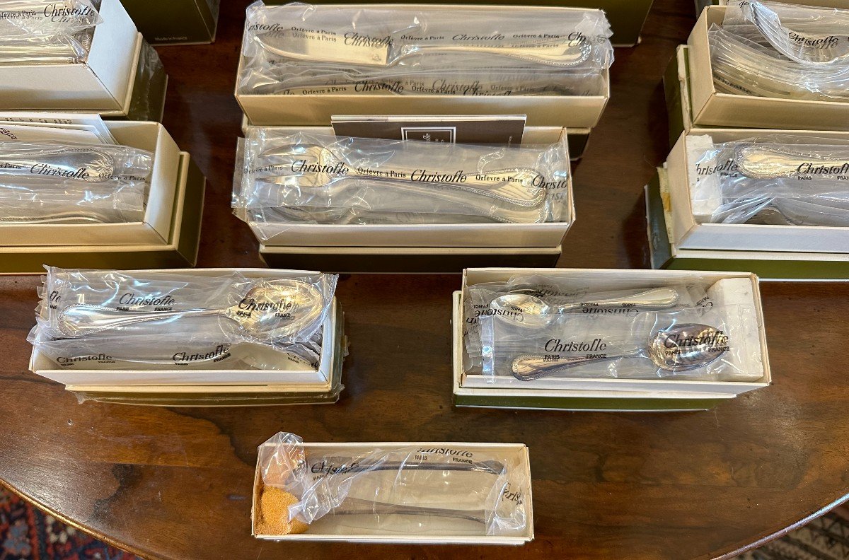 Christofle Modèle  Malmaison Empire  Ménagère 146 Pièces Neuve Sous Blister-photo-1