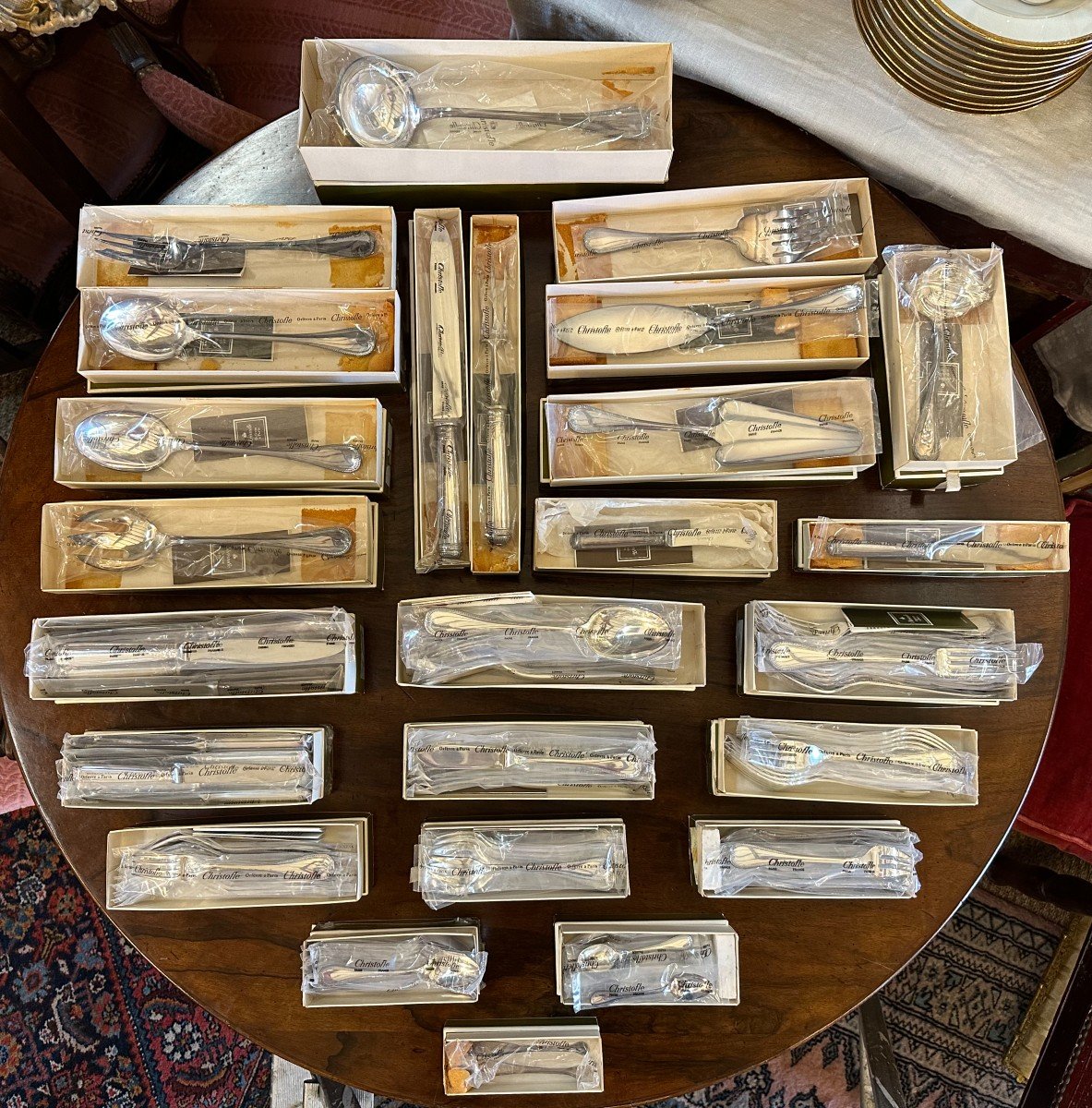 Christofle Modèle  Malmaison Empire  Ménagère 146 Pièces Neuve Sous Blister