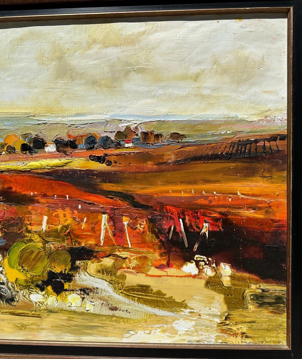 Michel Jouenne Grand Tableau Vignes Près De Bordeaux -photo-2