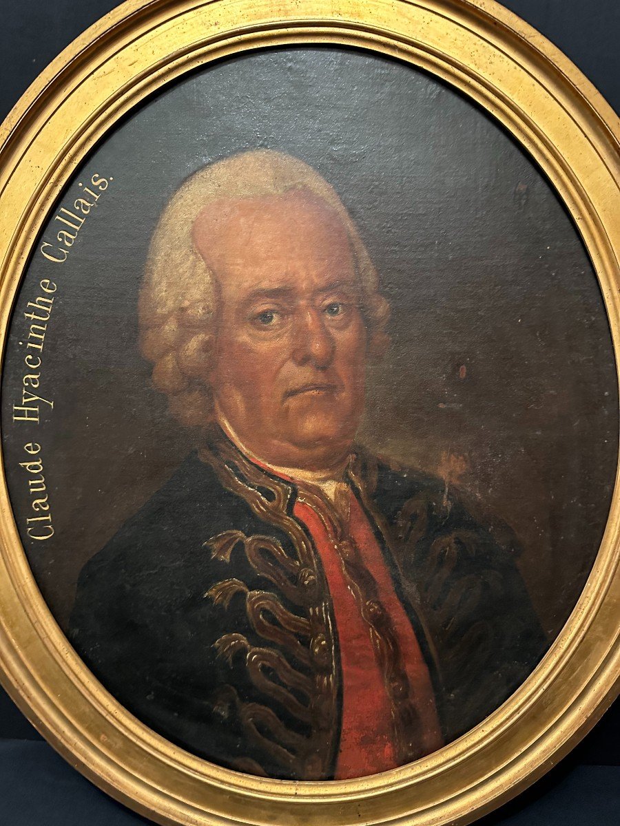 Painting Portrait Of Claude Hyacinthe Callais In The Style Of The 18th Century-photo-1