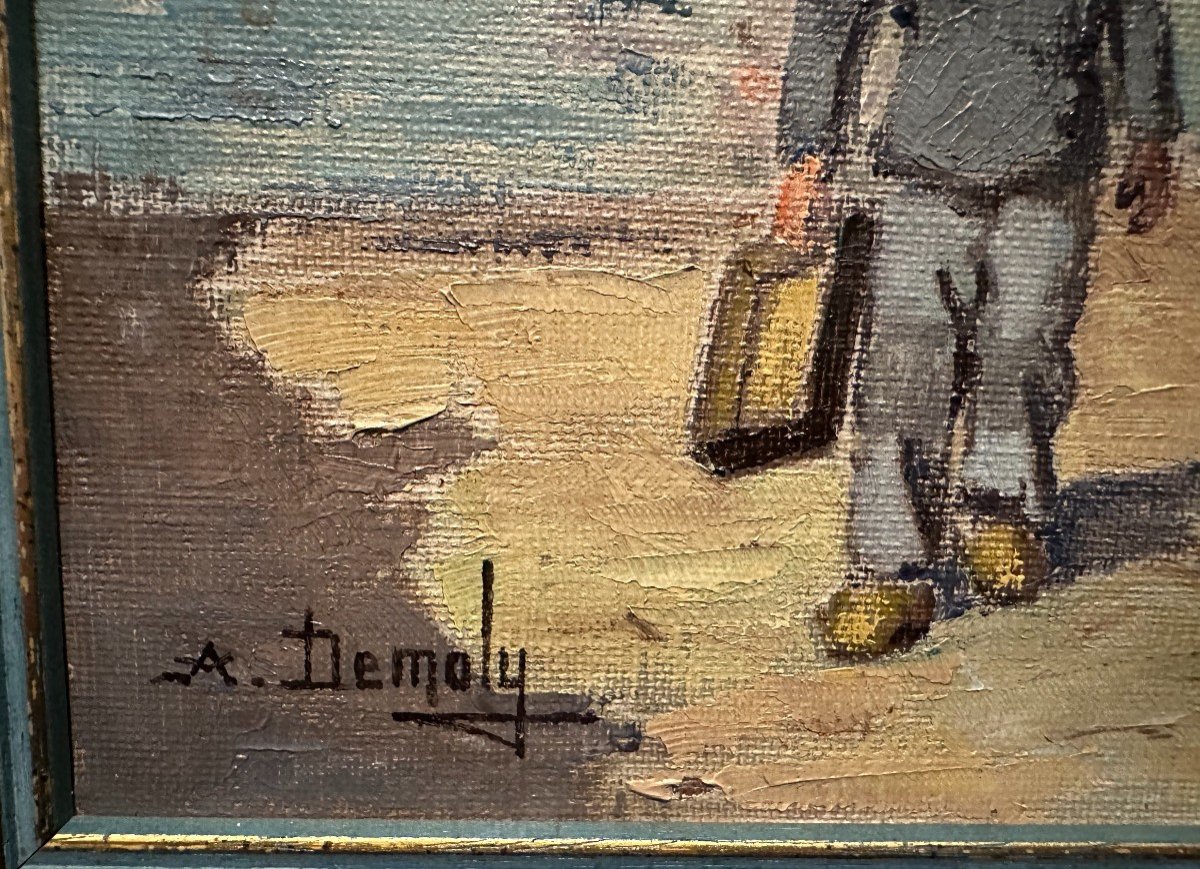 Painting Return From Fishing In Concarneau Finistère By André Demoly-photo-7